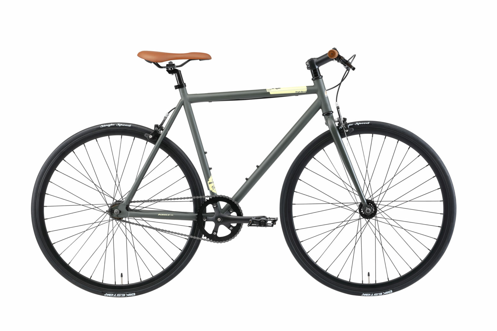 Bikestar Singlespeed 28 inch retro wielrenfiets, groen TK - Afbeelding 2