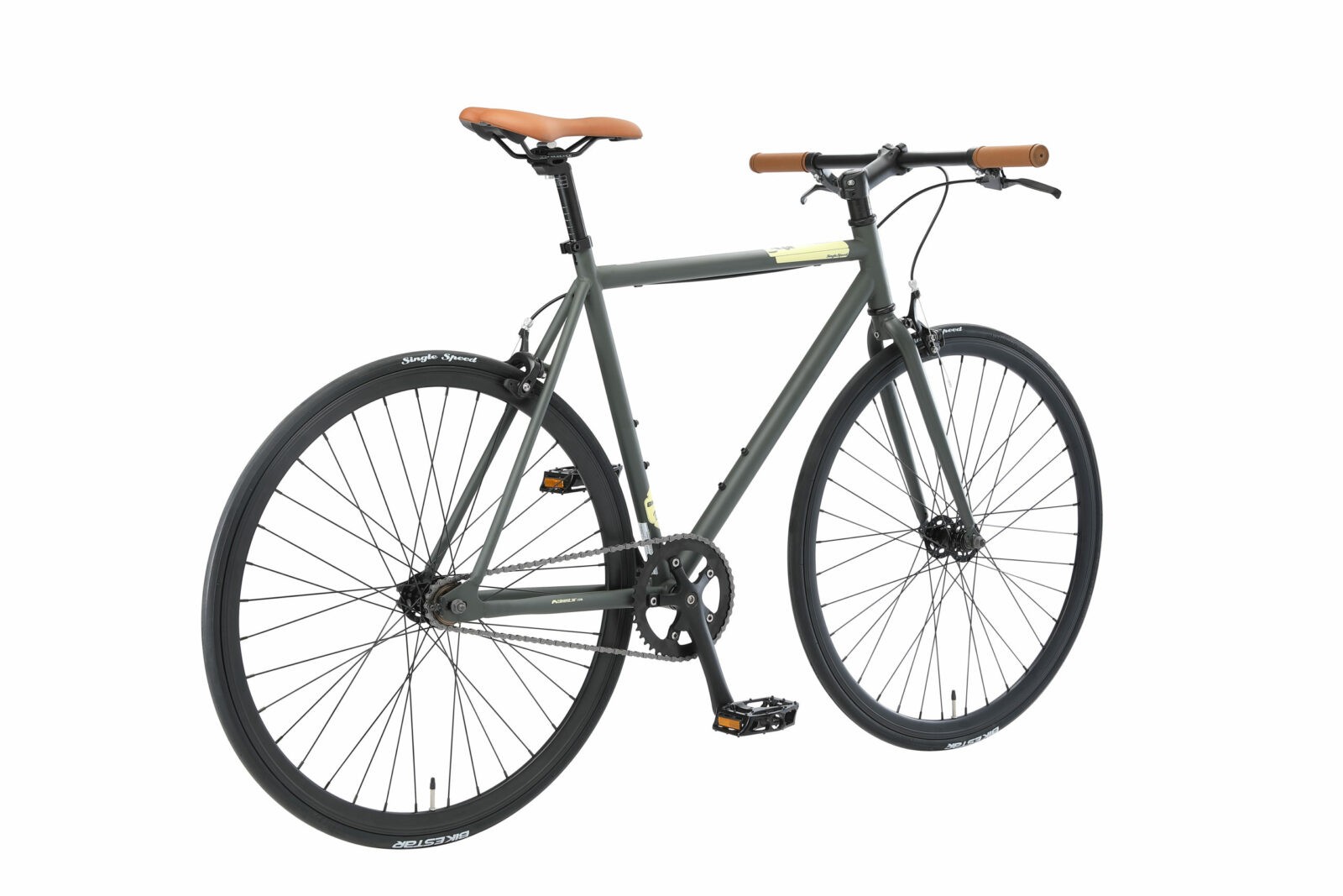 Bikestar Singlespeed 28 inch retro wielrenfiets, groen TK - Afbeelding 4