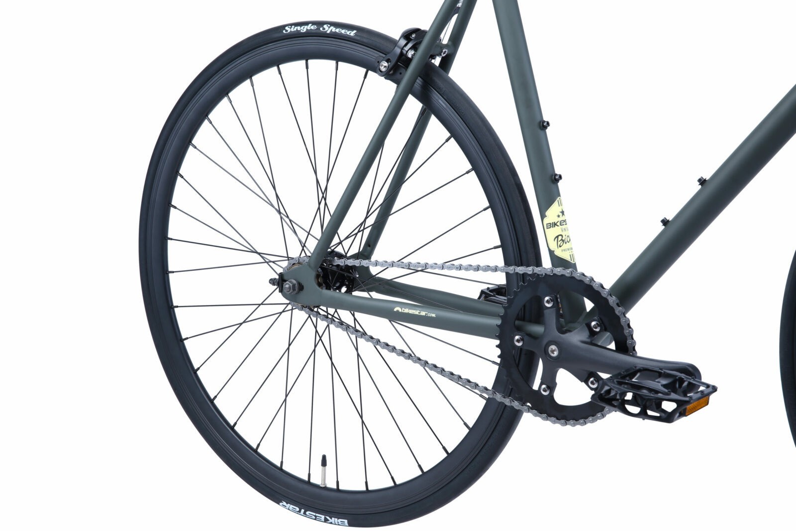 Bikestar Singlespeed 28 inch retro wielrenfiets, groen TK - Afbeelding 5