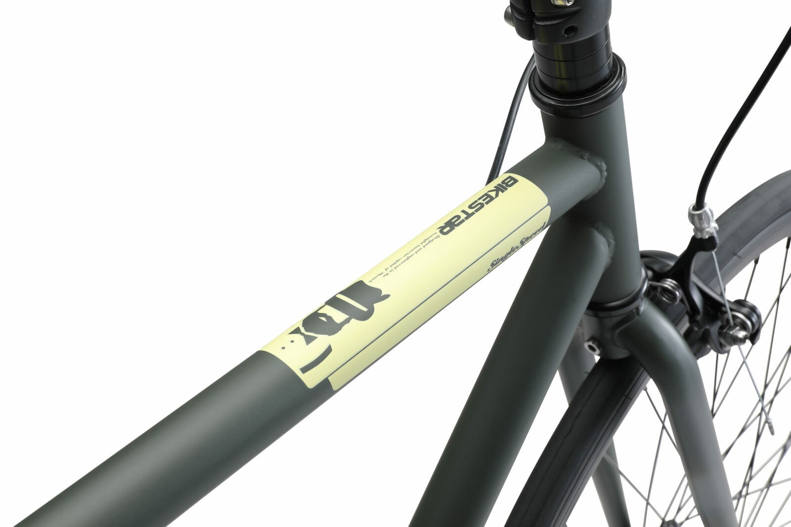 Bikestar Singlespeed 28 inch retro wielrenfiets, groen TK - Afbeelding 7