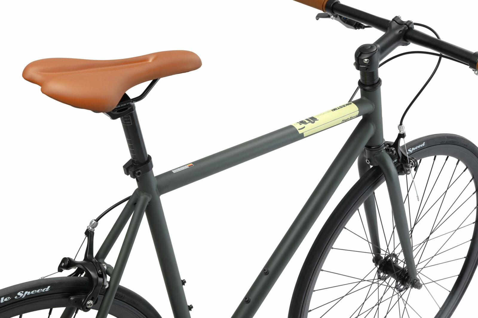 Bikestar Singlespeed 28 inch retro wielrenfiets, groen TK - Afbeelding 8