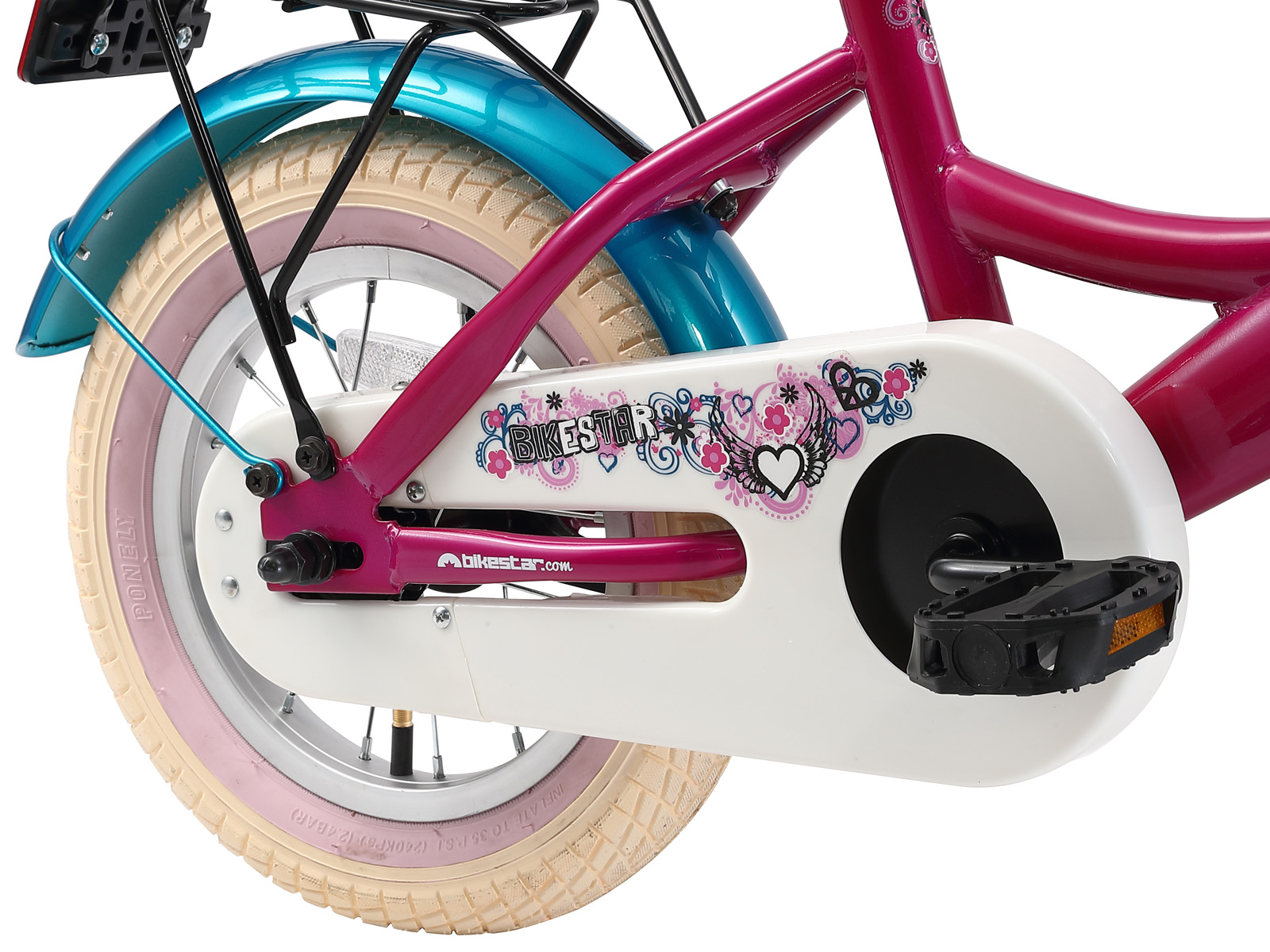 Bikestar kinderfiets Classic 12 inch paars/turquoise - Afbeelding 4