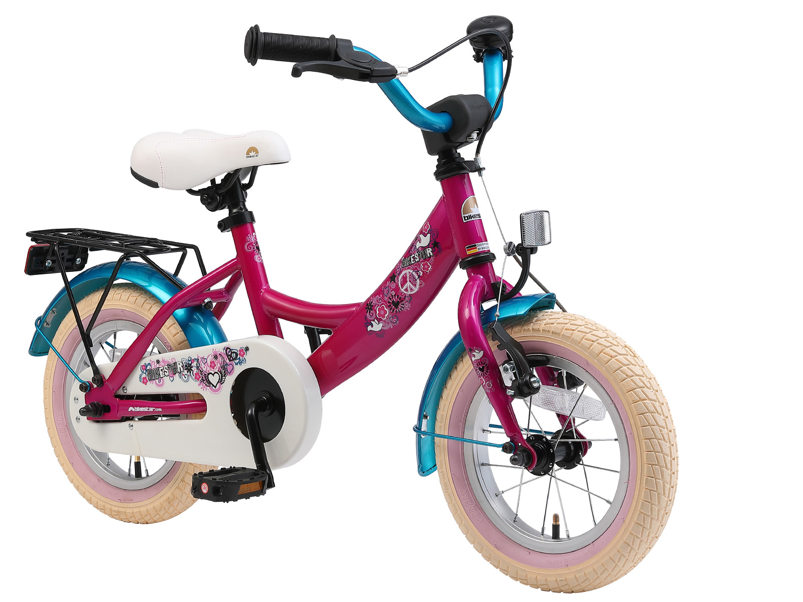 Bikestar kinderfiets Classic 12 inch paars/turquoise - Afbeelding 2