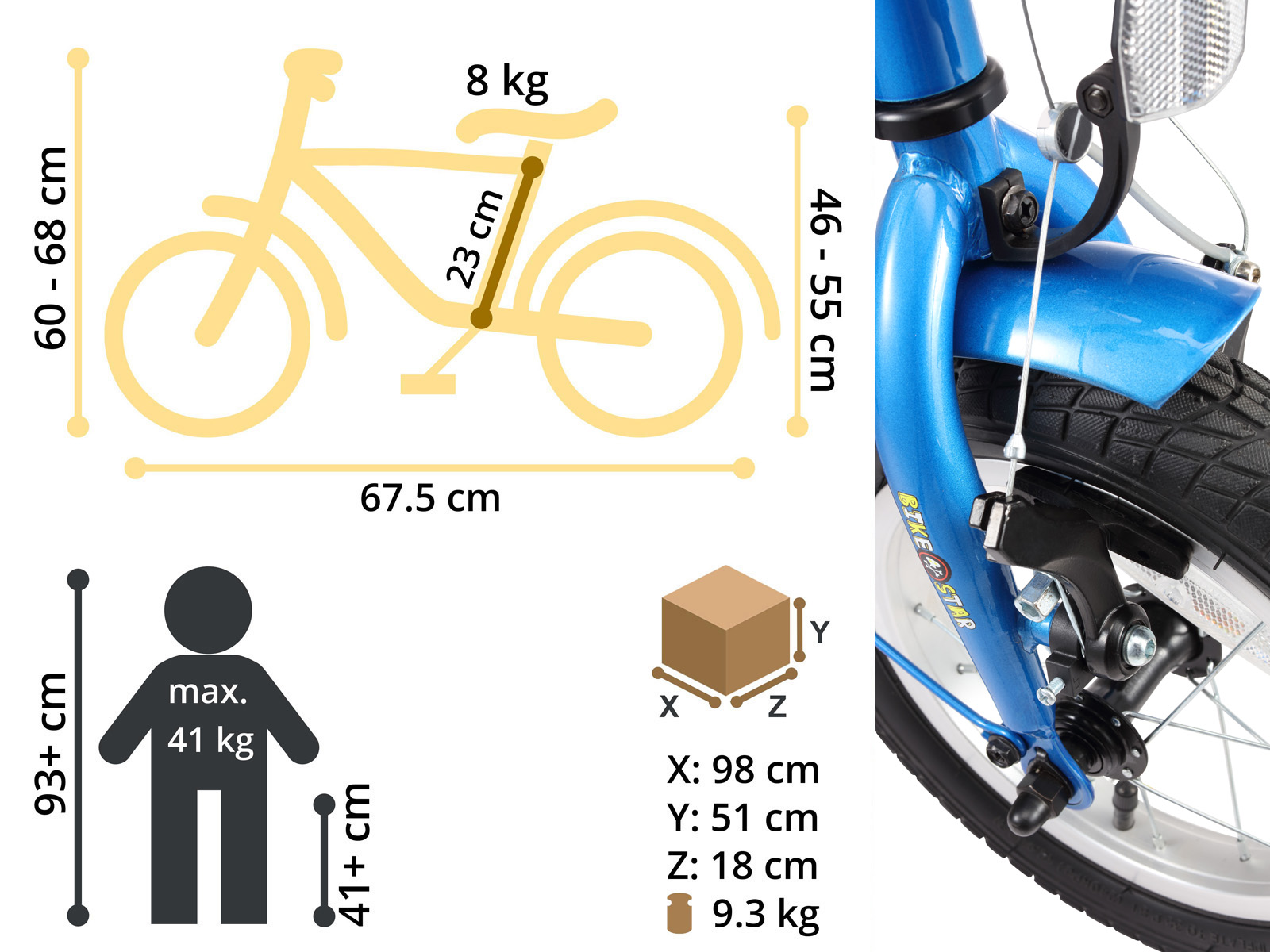 Bikestar kinderfiets Classic 12 inch blauw - Afbeelding 6