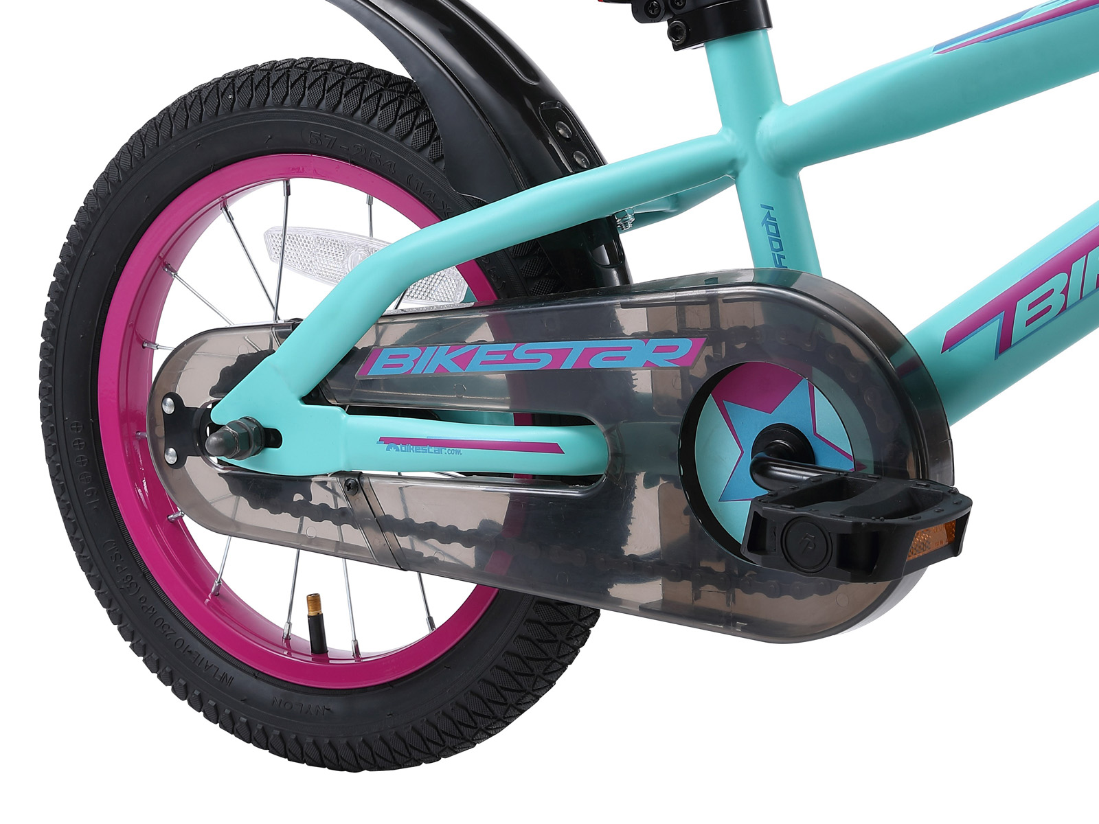 Bikestar kinderfiets Urban Jungle 14 inch turquoise/paars - Afbeelding 4