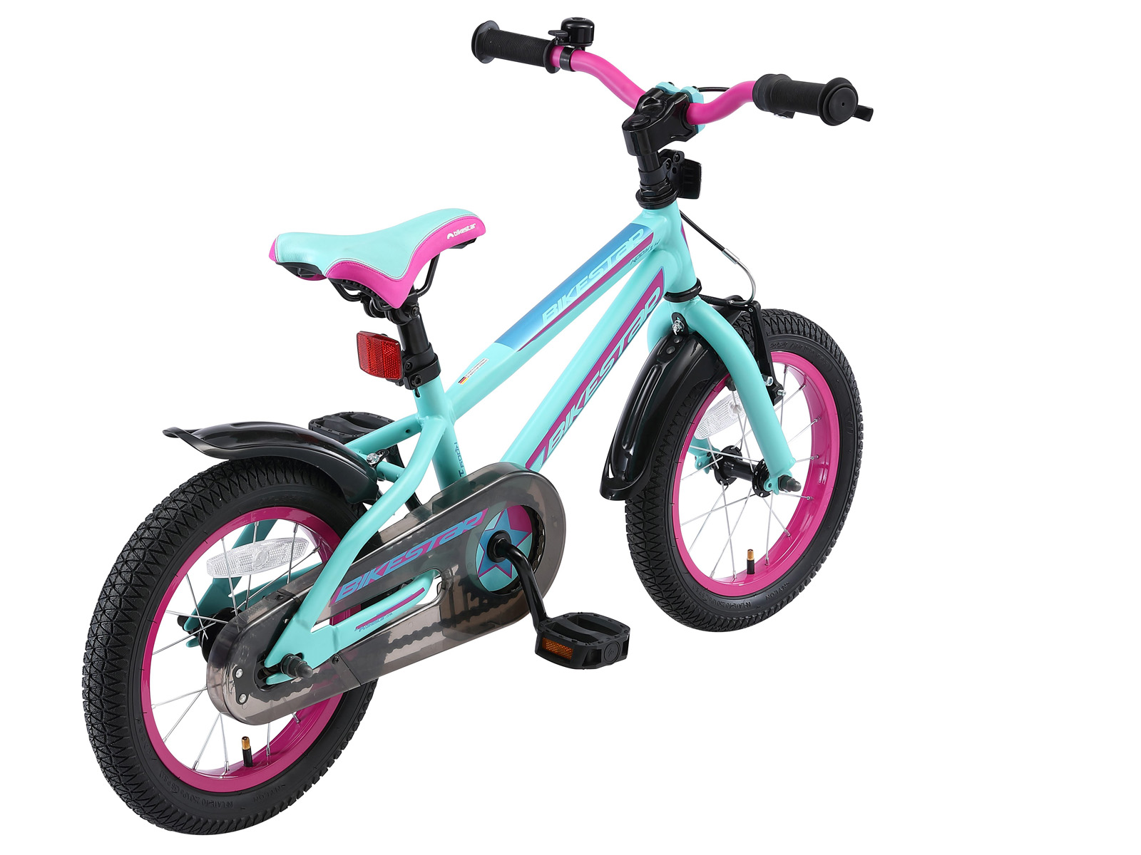 Bikestar kinderfiets Urban Jungle 14 inch turquoise/paars - Afbeelding 3