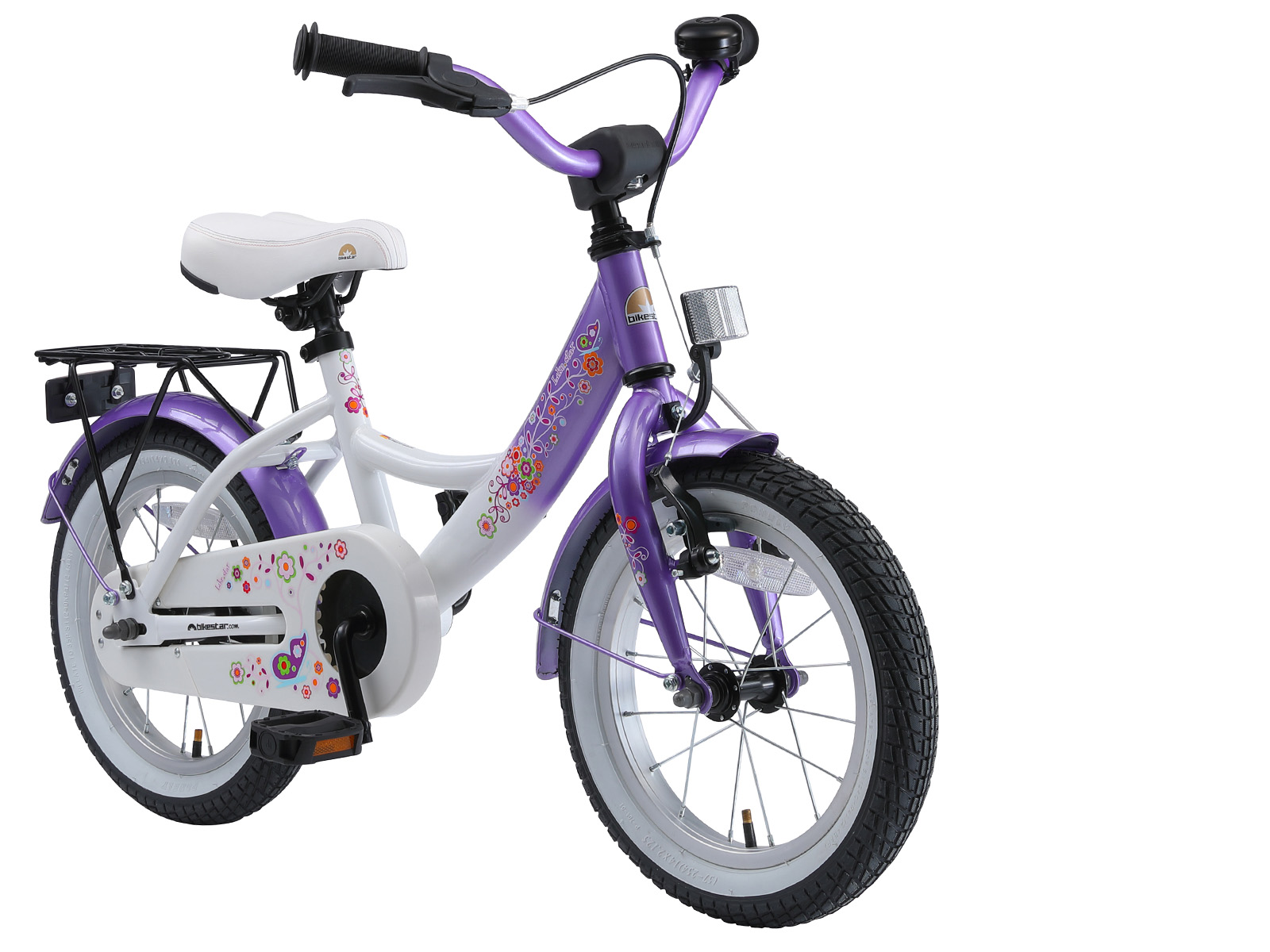 Bikestar kinderfiets Classic 14 inch lila/wit - Afbeelding 2