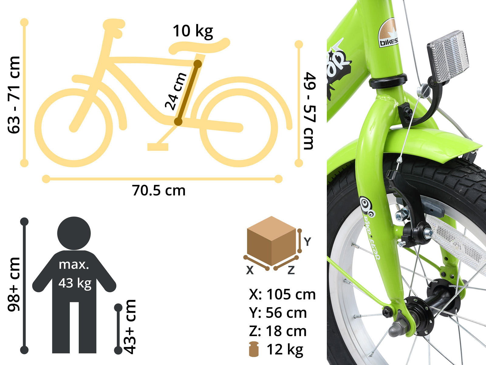 Bikestar kinderfiets Classic 14 inch groen - Afbeelding 6