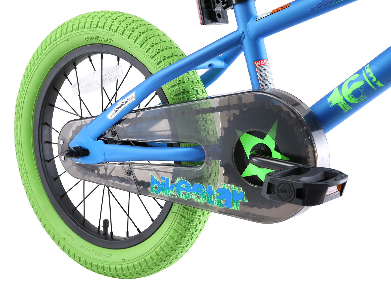 Bikestar kinderfiets BMX 16 inch blauw/groen - Afbeelding 4