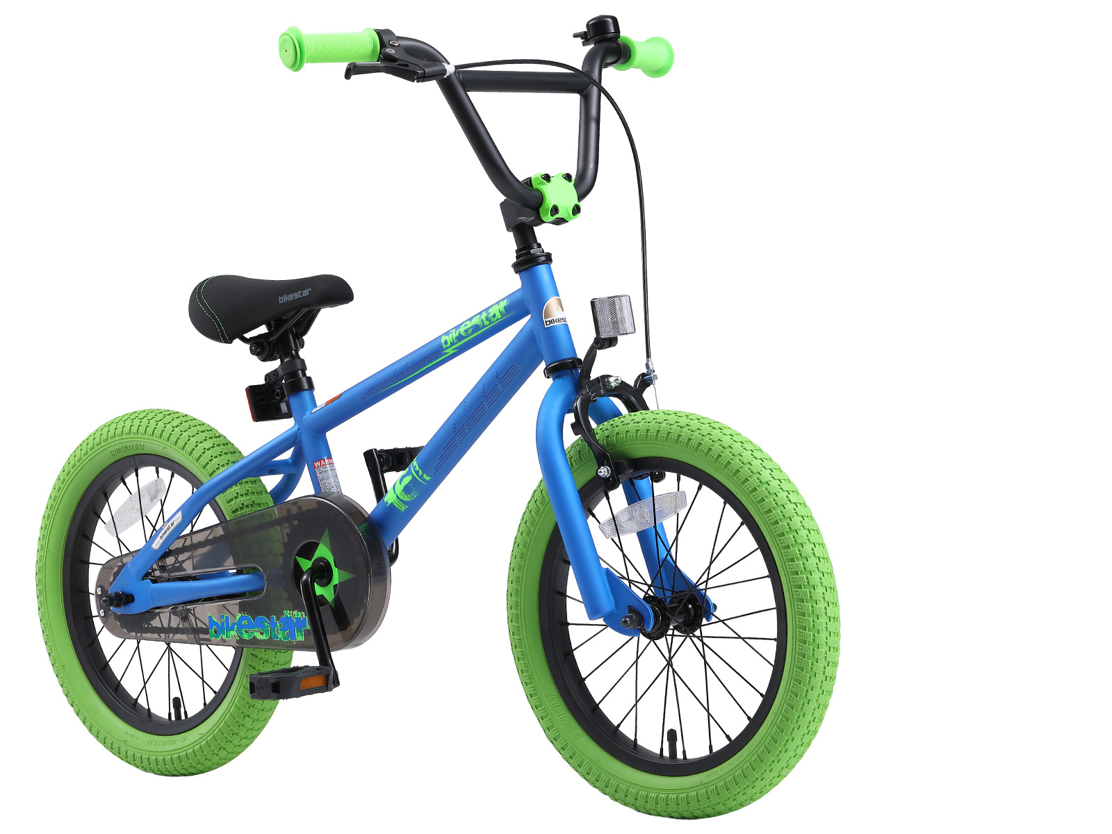 Bikestar kinderfiets BMX 16 inch blauw/groen - Afbeelding 2