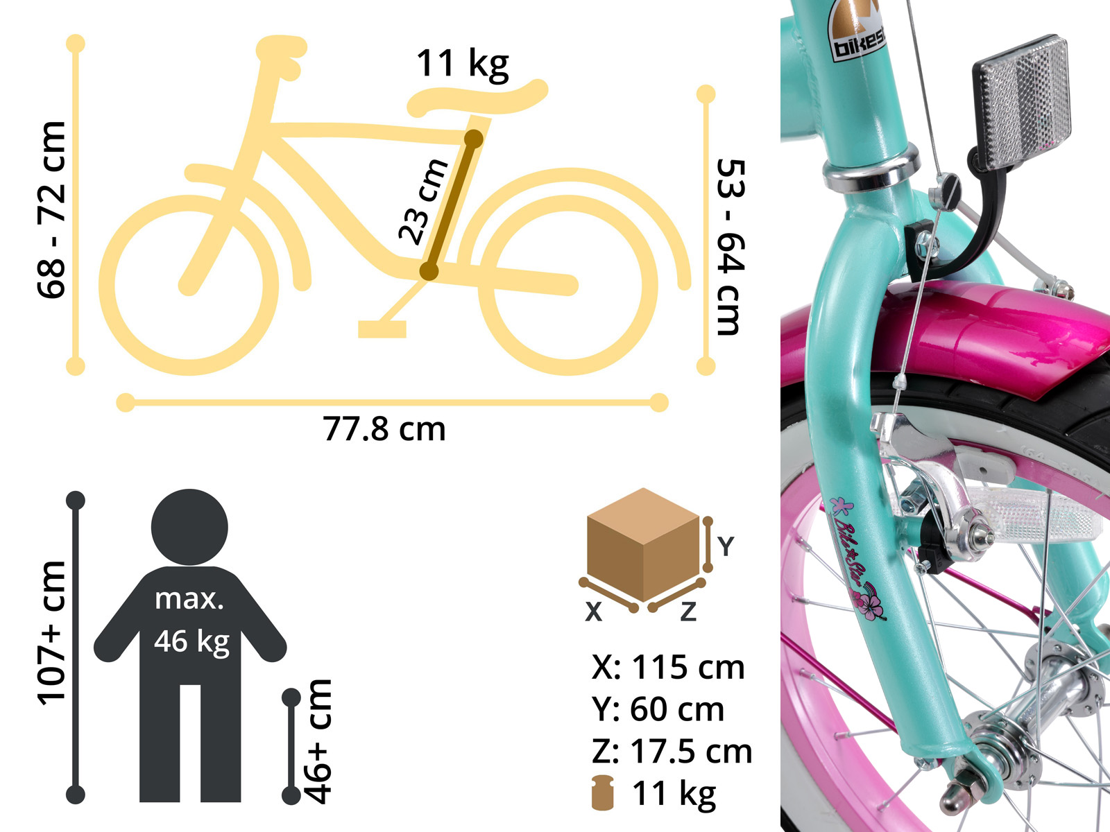 Bikestar kinderfiets Cruiser 16 inch mintgroen - Afbeelding 6