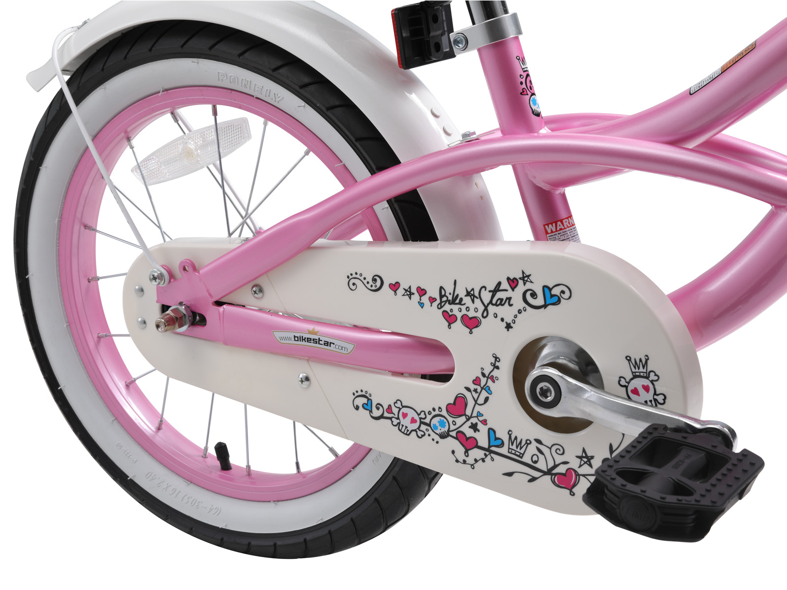 Bikestar kinderfiets Cruiser 16 inch roze - Afbeelding 4