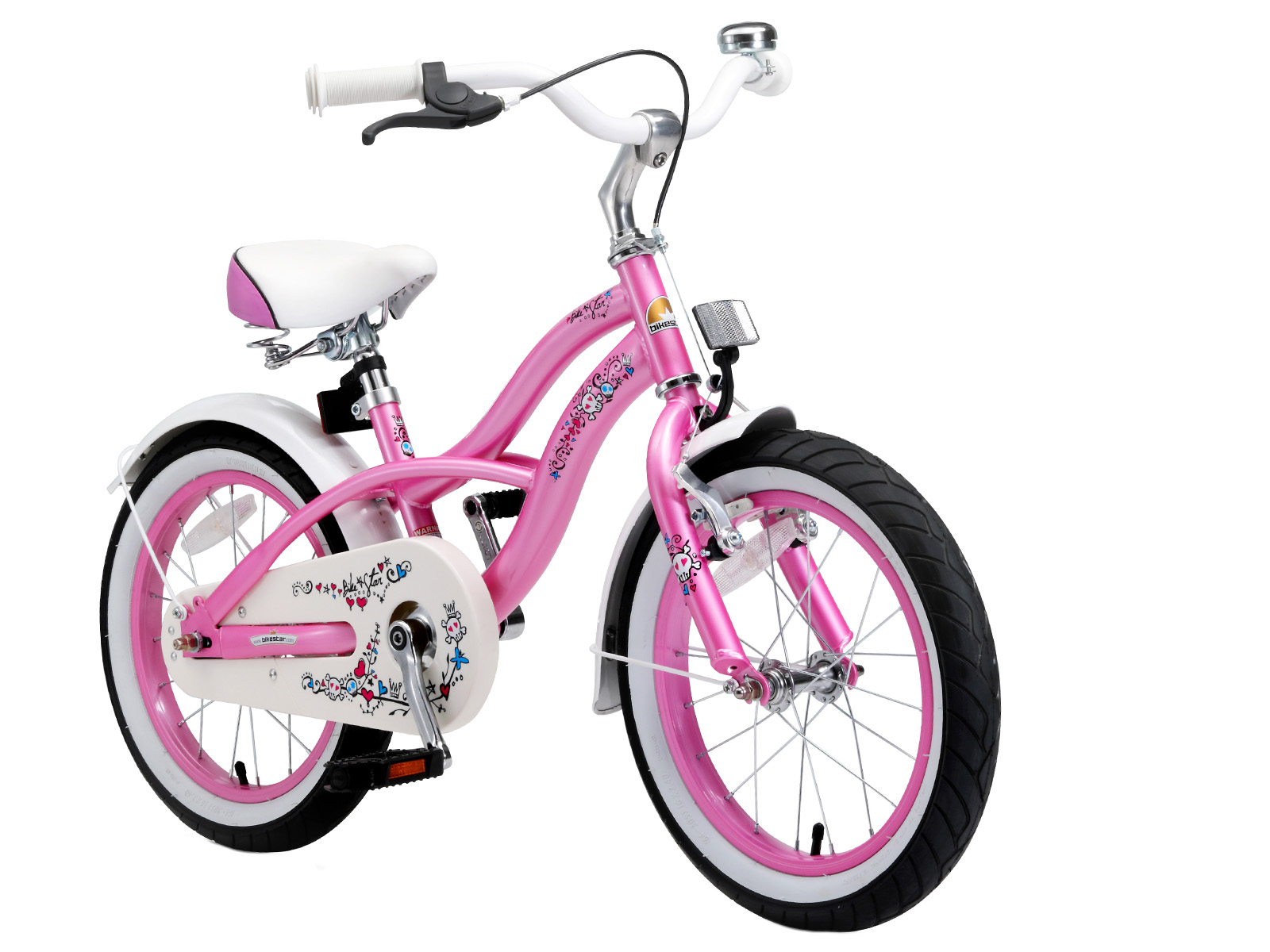 Bikestar kinderfiets Cruiser 16 inch roze - Afbeelding 2