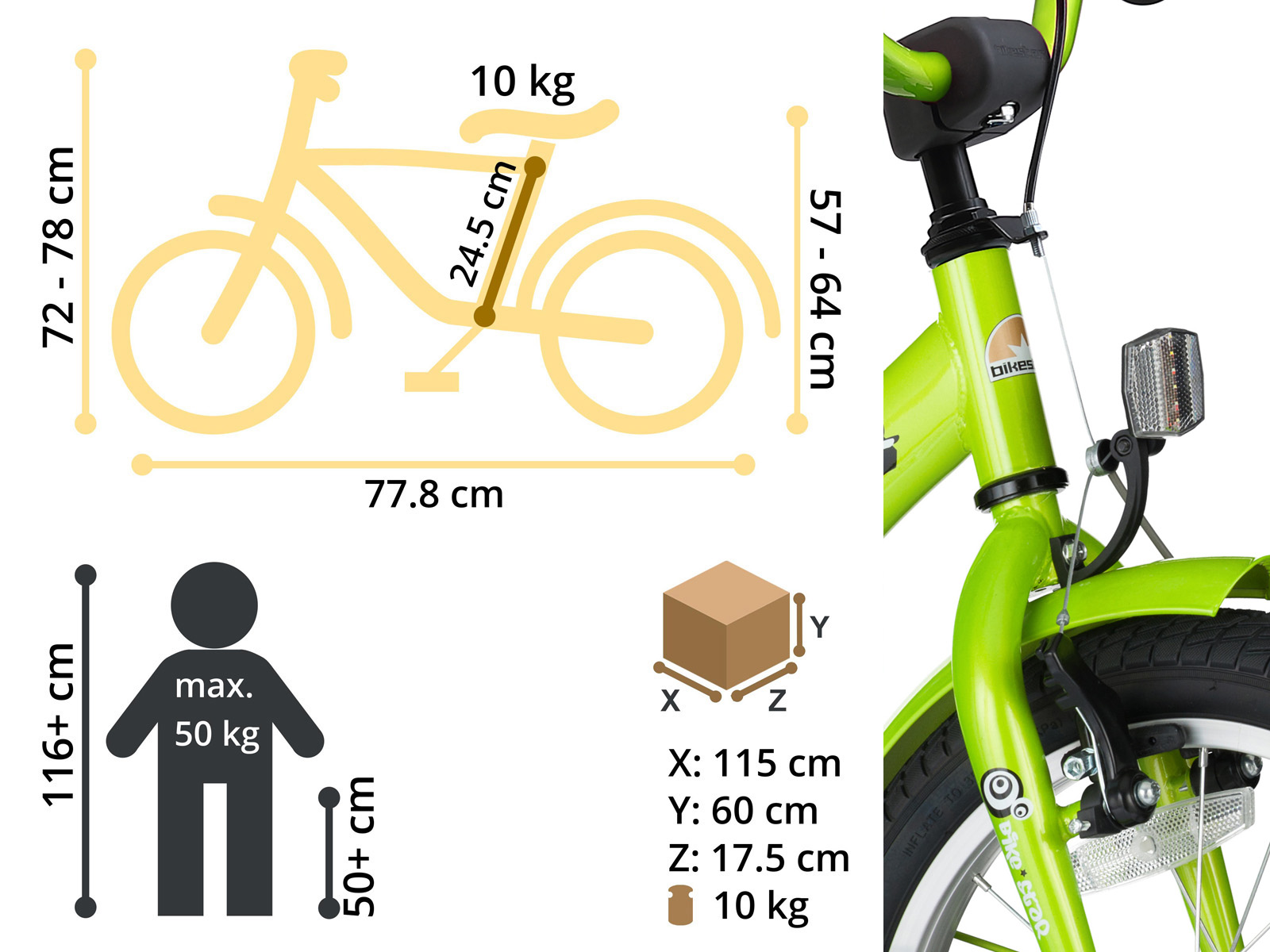 Bikestar kinderfiets Classic 16 inch groen - Afbeelding 6