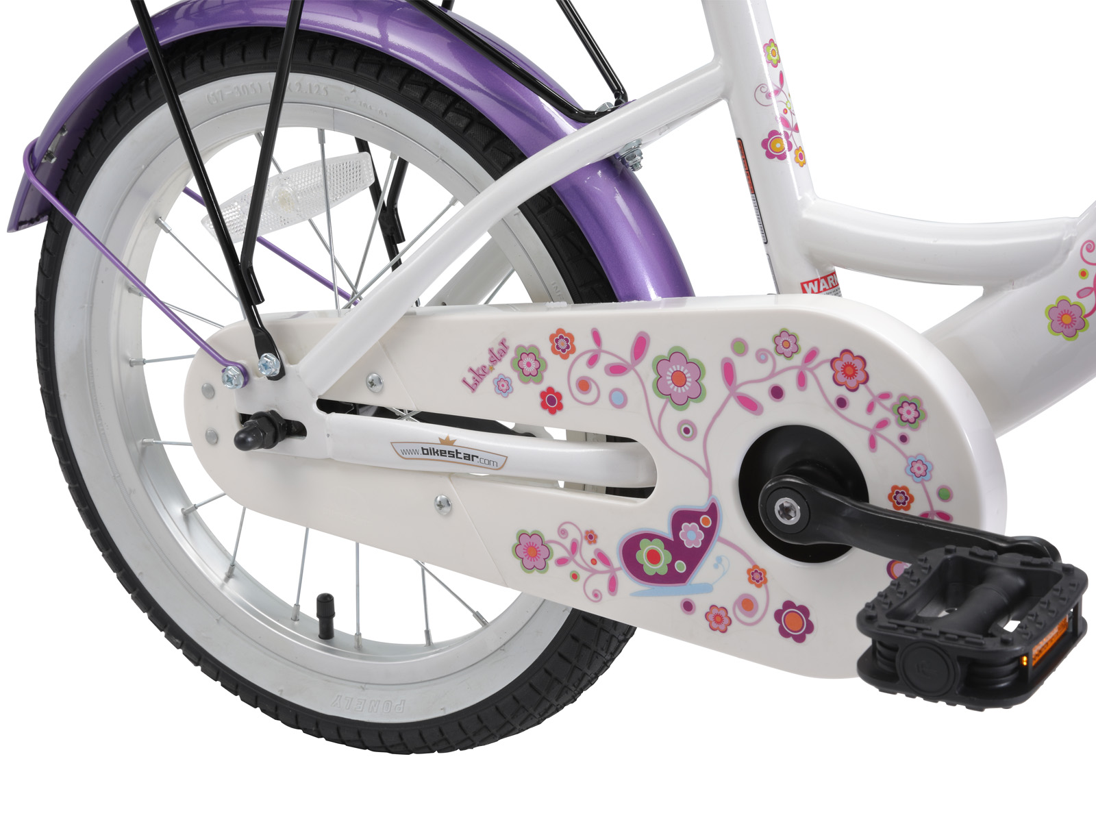 Bikestar kinderfiets Classic 16 inch lila/wit - Afbeelding 4