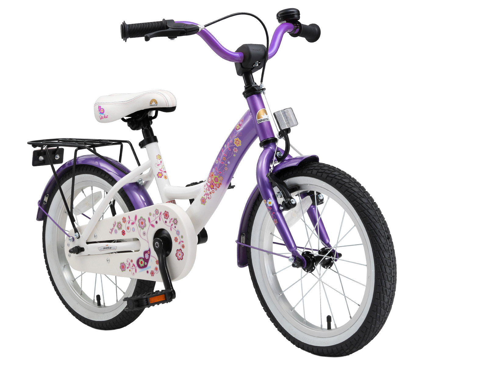 Bikestar kinderfiets Classic 16 inch lila/wit - Afbeelding 2