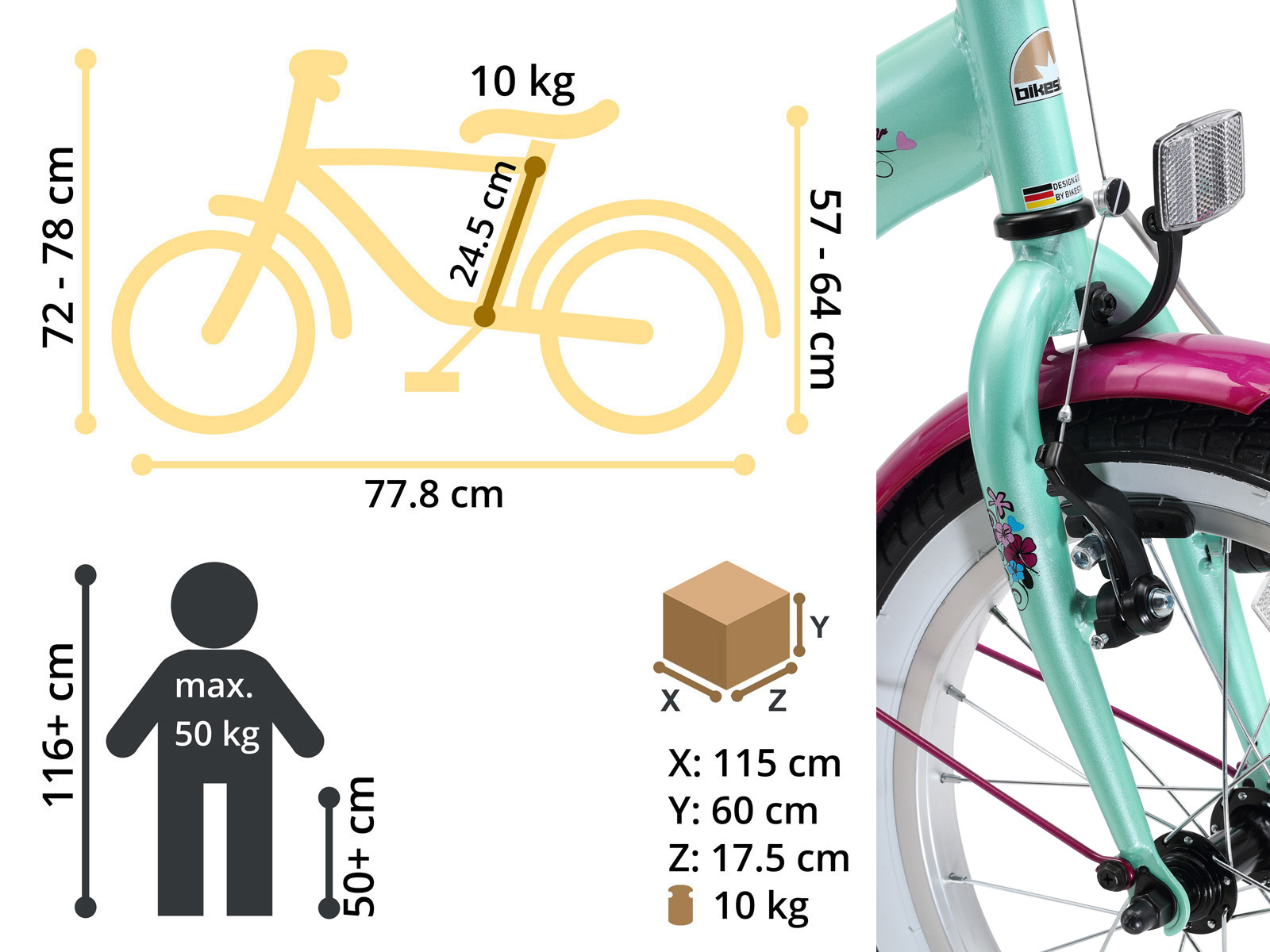 Bikestar kinderfiets Classic 16 inch mintgroen - Afbeelding 6