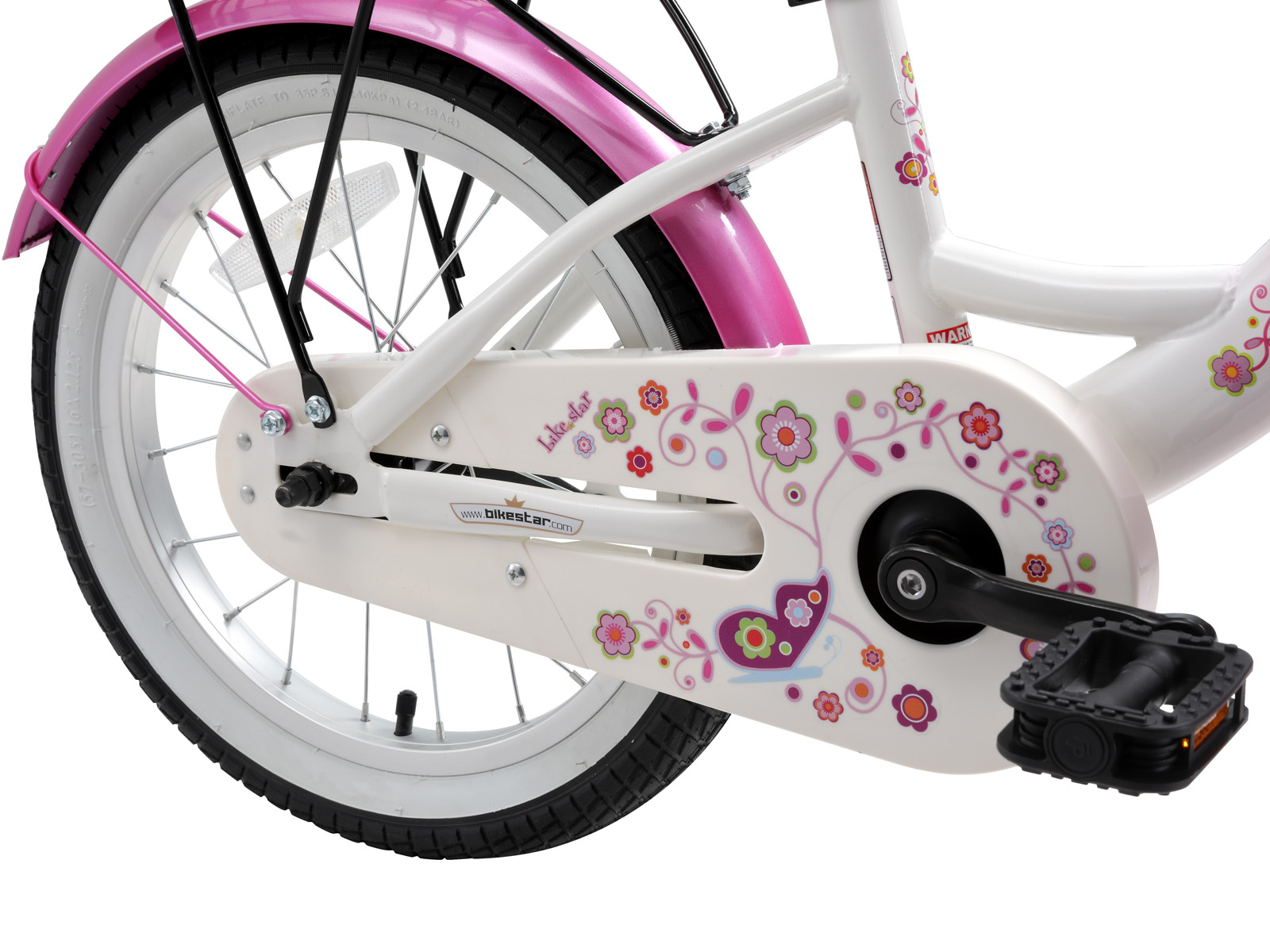Bikestar kinderfiets Classic 16 inch roze/wit - Afbeelding 4