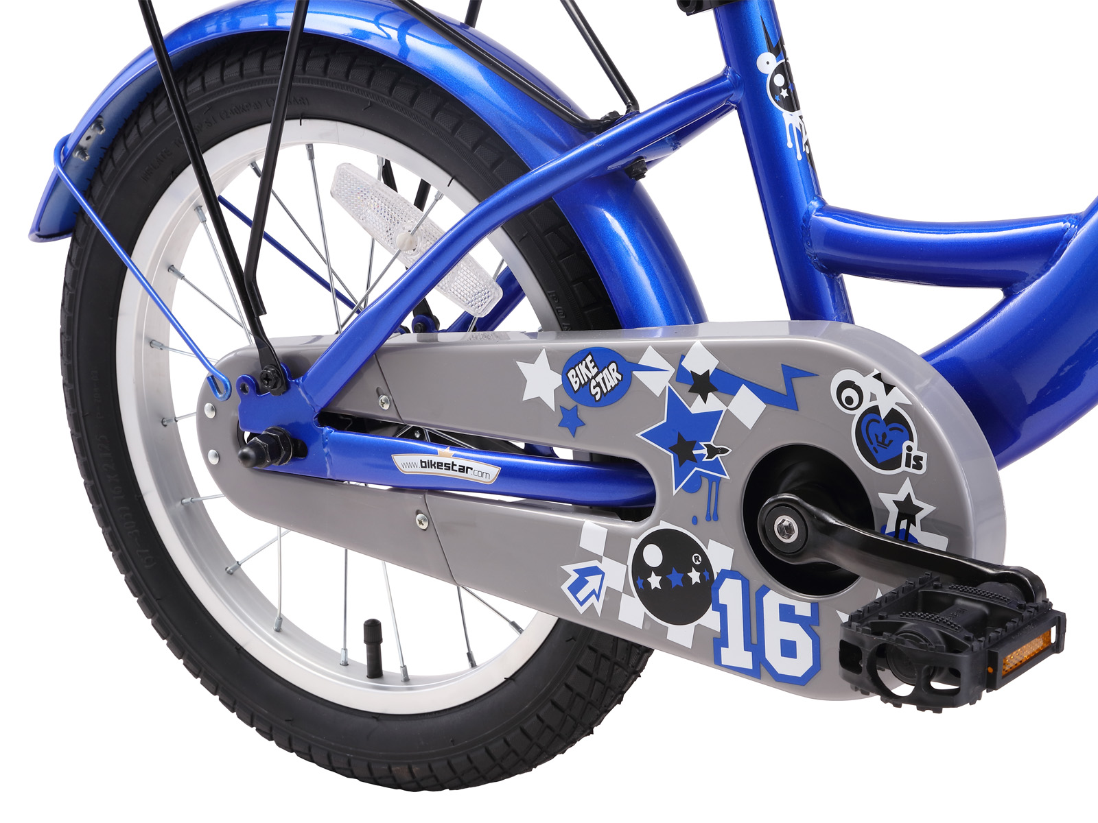 Bikestar kinderfiets Classic 16 inch zilver/blauw - Afbeelding 4
