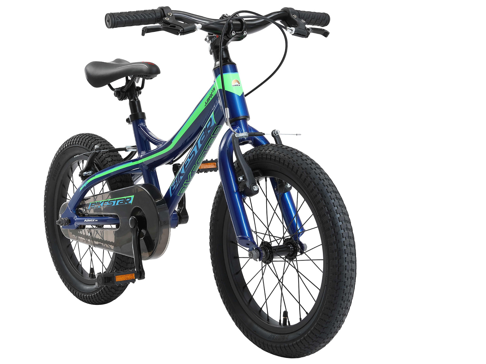 Bikestar kinderfiets Mountainbike alu 16 inch blauw/groen - Afbeelding 2