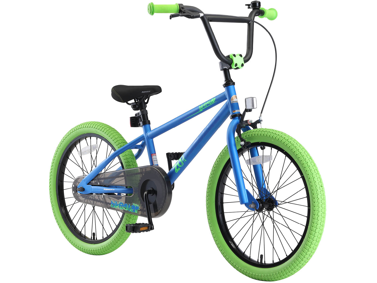 Bikestar kinderfiets BMX 20 inch blauw/groen - Afbeelding 2