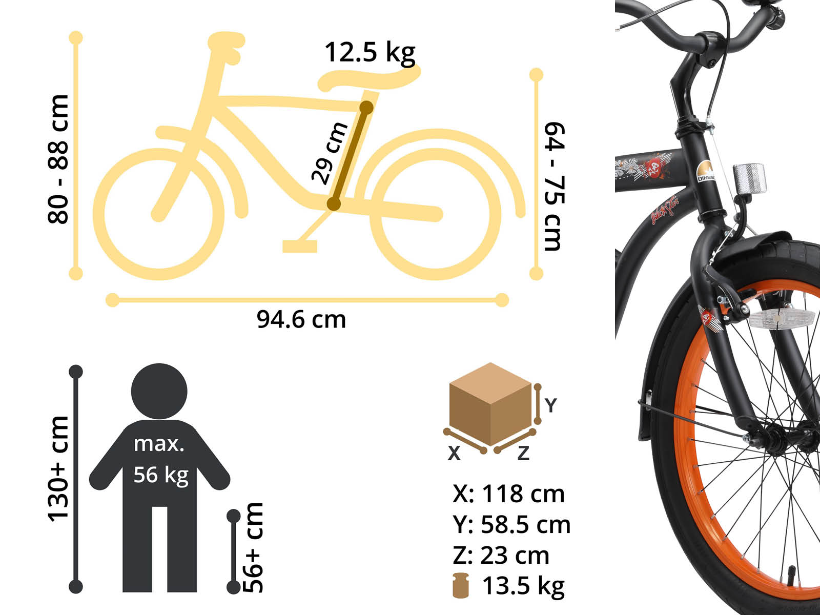 Bikestar kinderfiets Cruiser 20 inch zwart - Afbeelding 6