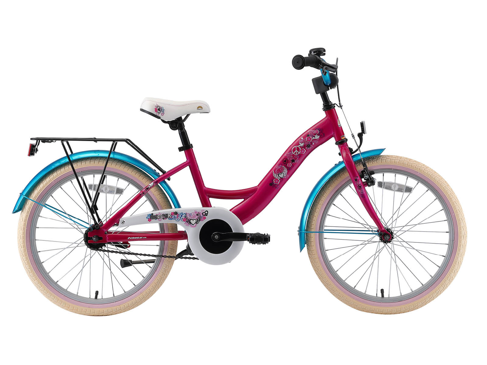bikestar 20 inch classic paars/turquoise