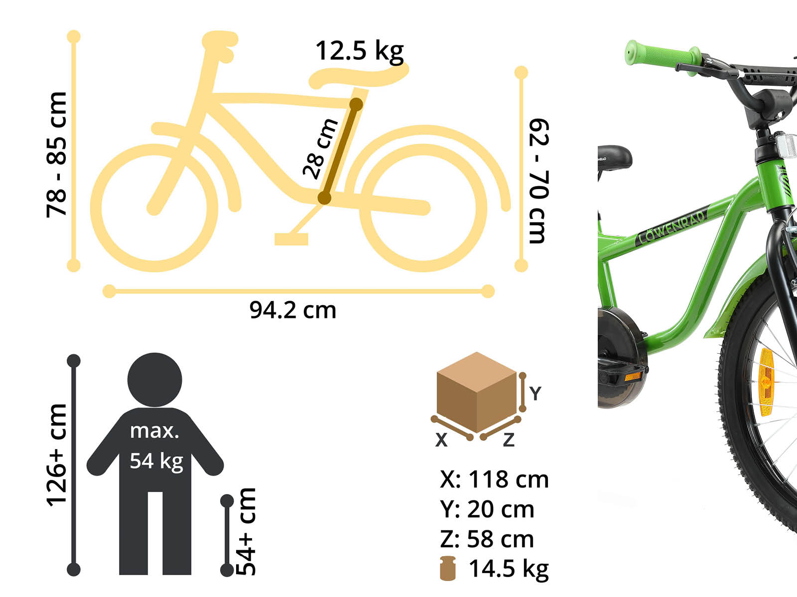 Löwenrad kinderfiets 20 inch wielen groen - Afbeelding 6