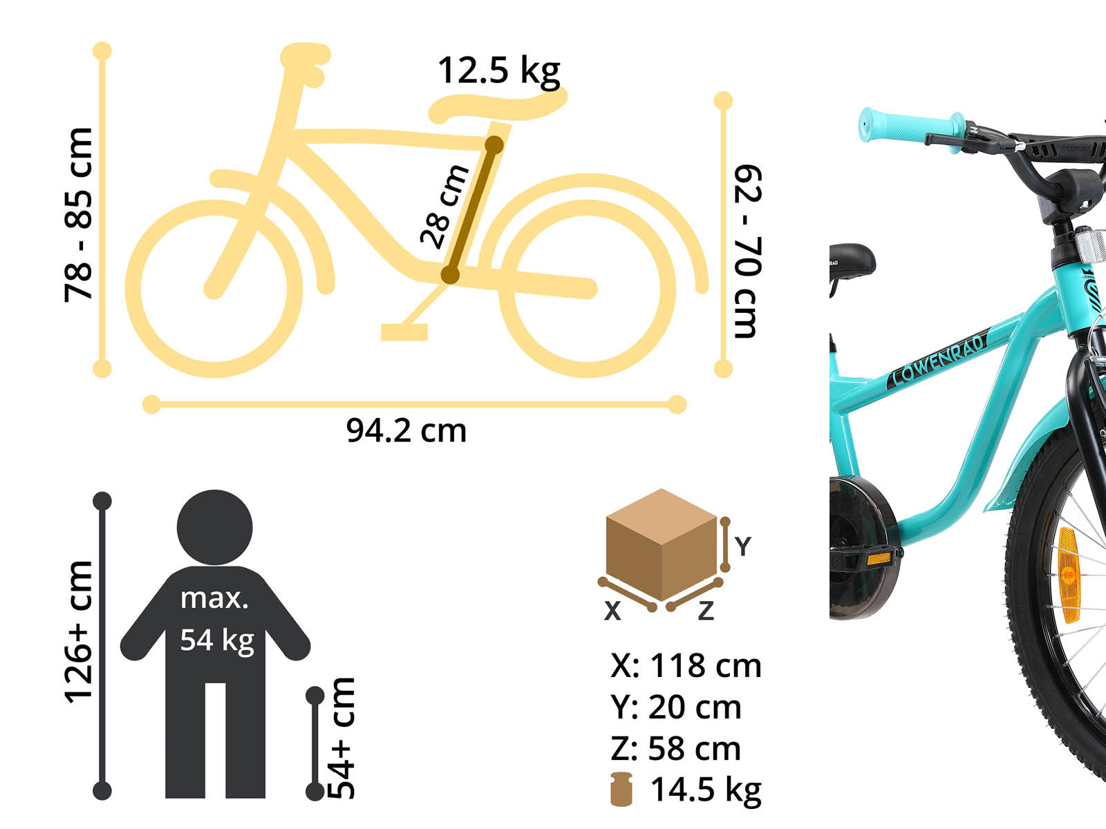 Löwenrad kinderfiets 20 inch wielen mintgroen - Afbeelding 6