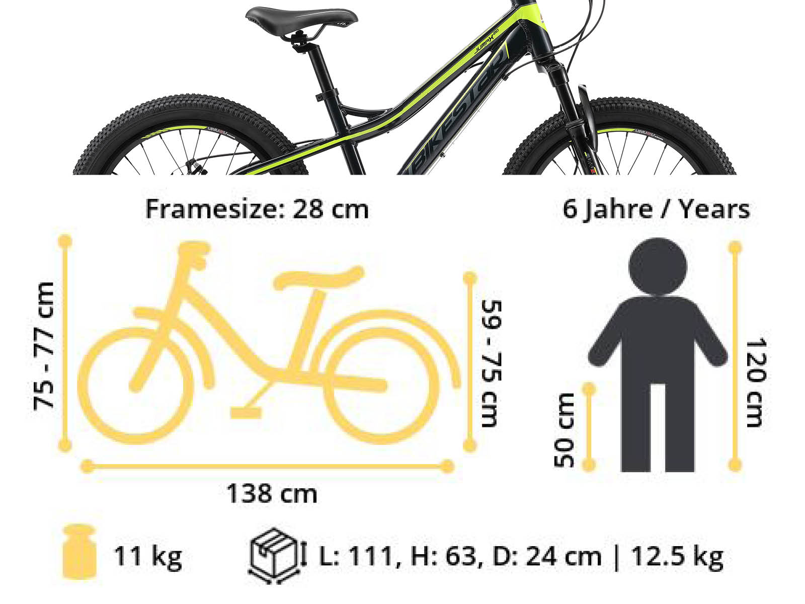 Bikestar kinderfiets MTB 7speed 20inch zwart/groen - Afbeelding 6