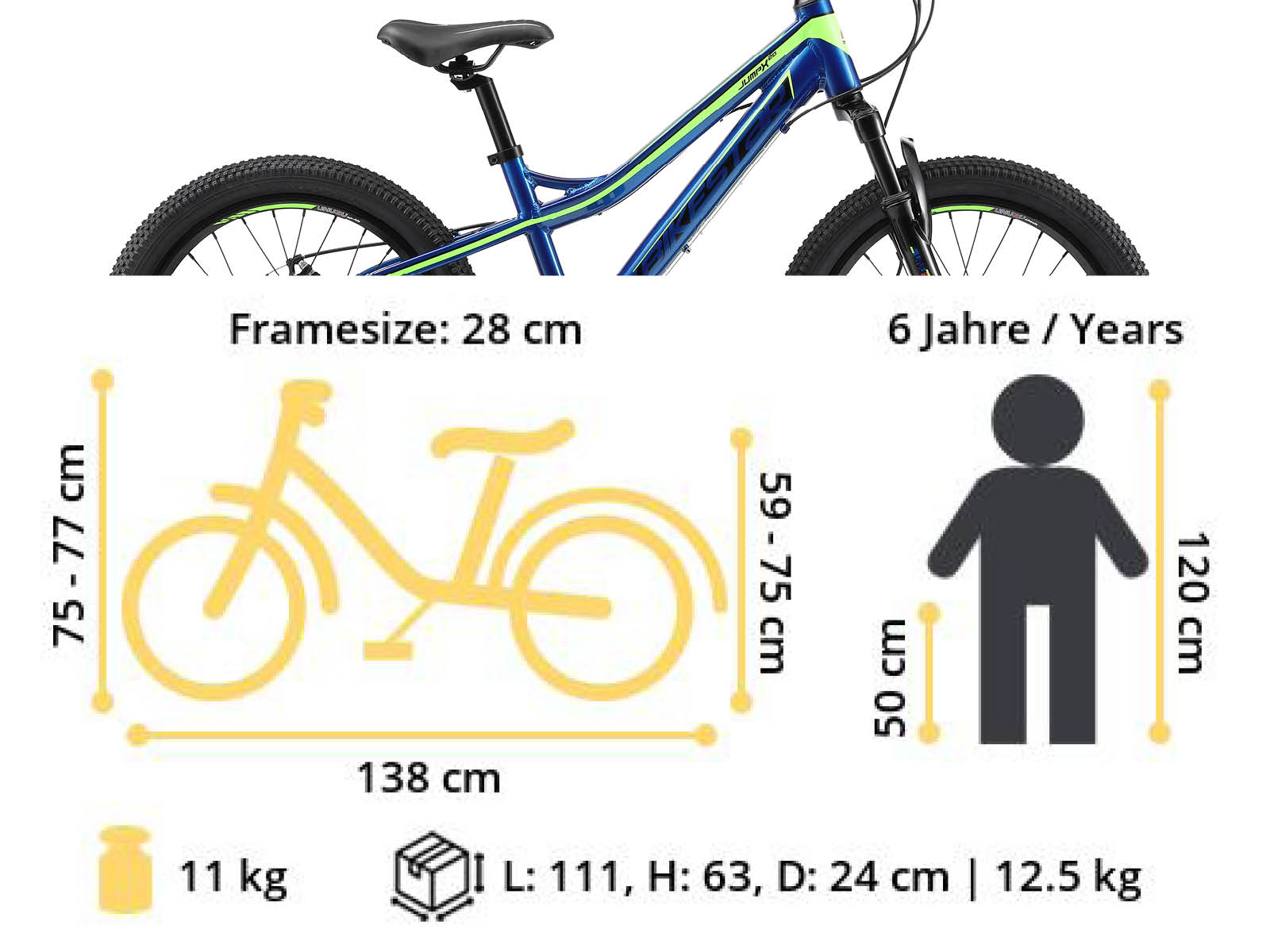 Bikestar kinderfiets MTB 7speed 20inch blauw/groen - Afbeelding 6