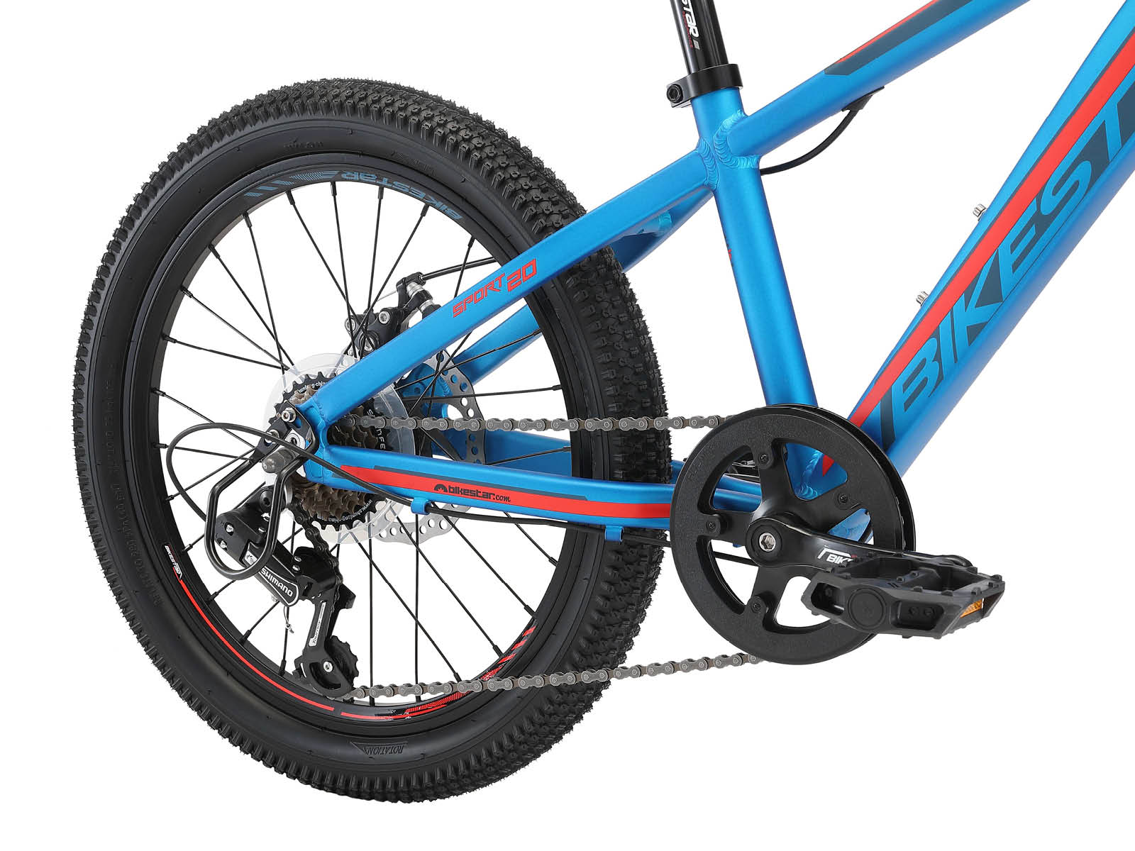 Bikestar kinderfiets MTB Sport 7speed 20 inch blauw/oranje - Afbeelding 5