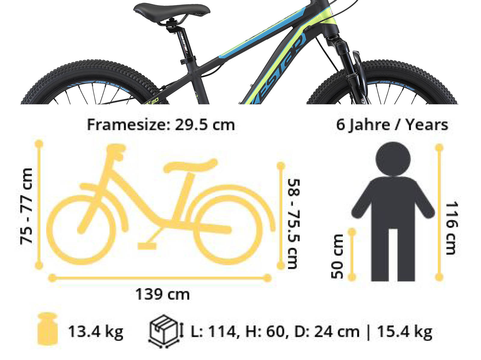 Bikestar kinderfiets MTB Sport 7speed 20inch zwart/groen - Afbeelding 6