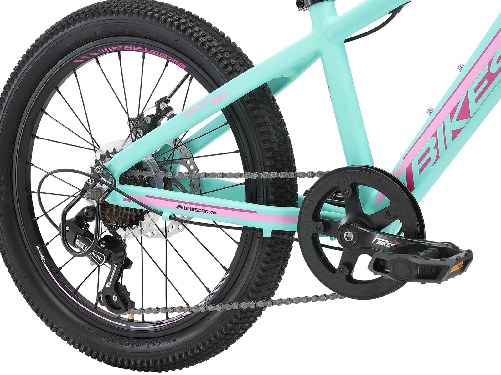 Bikestar kinderfiets MTB Sport 7speed 20inch mintgroen/roze - Afbeelding 4