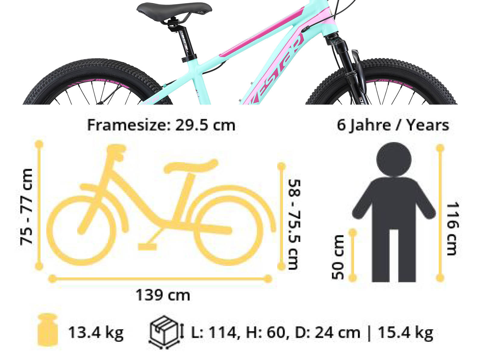 Bikestar kinderfiets MTB Sport 7speed 20inch mintgroen/roze - Afbeelding 5