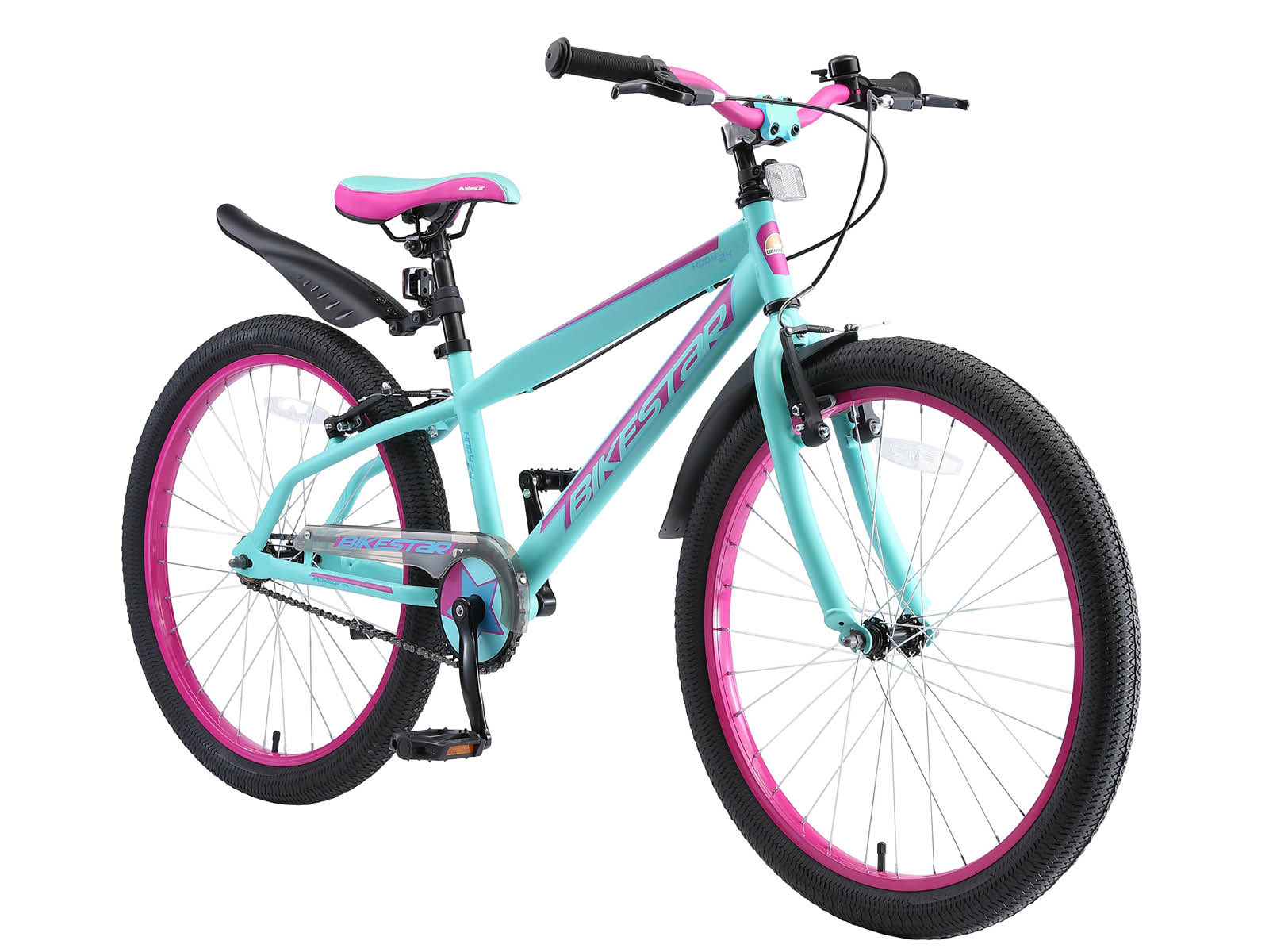 Bikestar kinderfiets Urban Jungle 24 inch turquoise/paars - Afbeelding 2