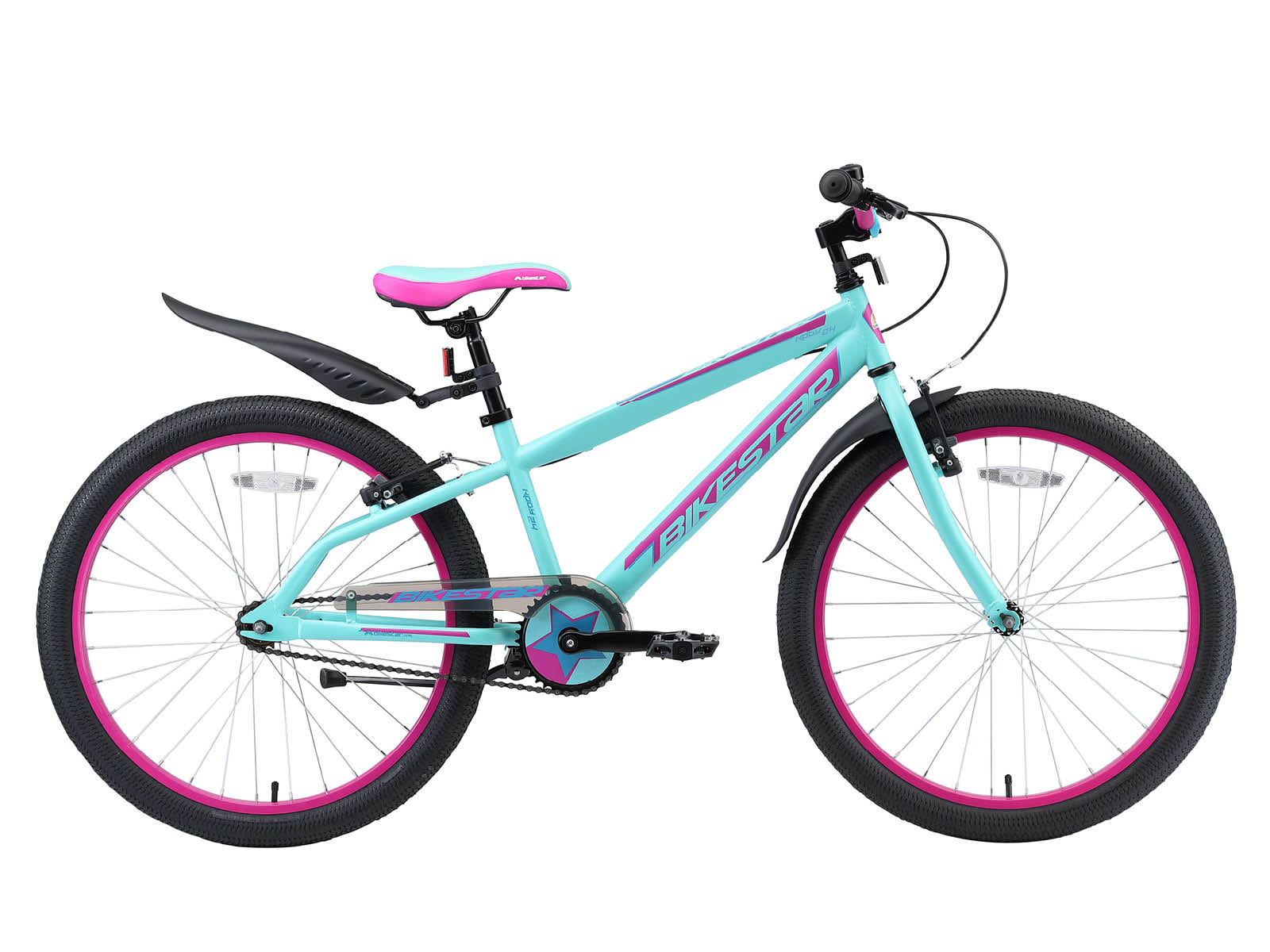 bikstar 24 inch urban jungle turquoise/paars