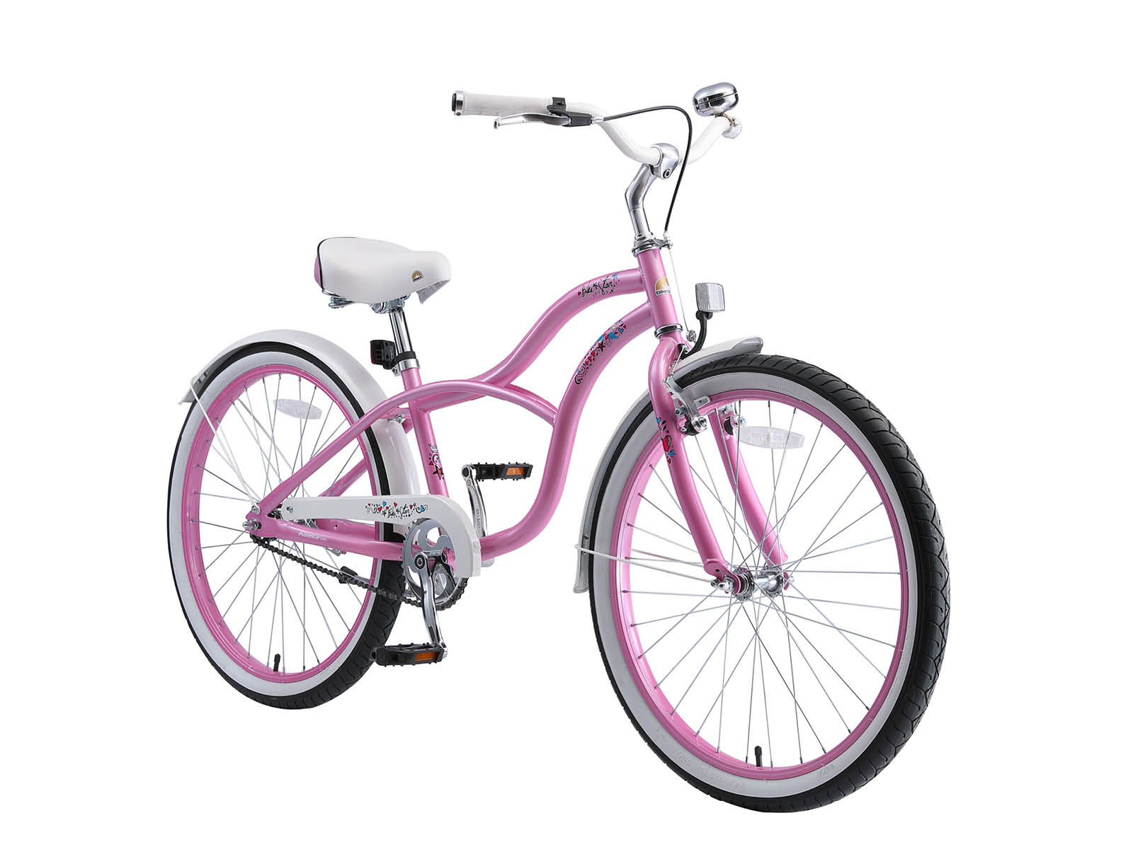 Bikestar kinderfiets Cruiser 24 inch roze - Afbeelding 2