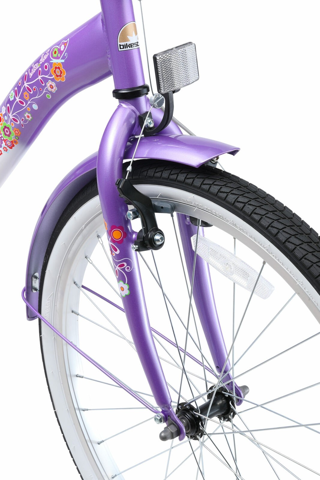 Bikestar, Classic kinderfiets, 24 inch, lila / wit TK - Afbeelding 9