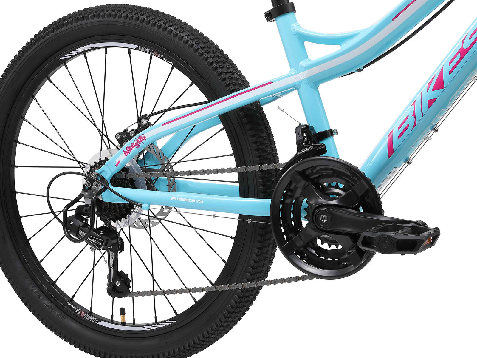 Bikestar hardtail MTB 21speed 24inch turquoise/wit - Afbeelding 5