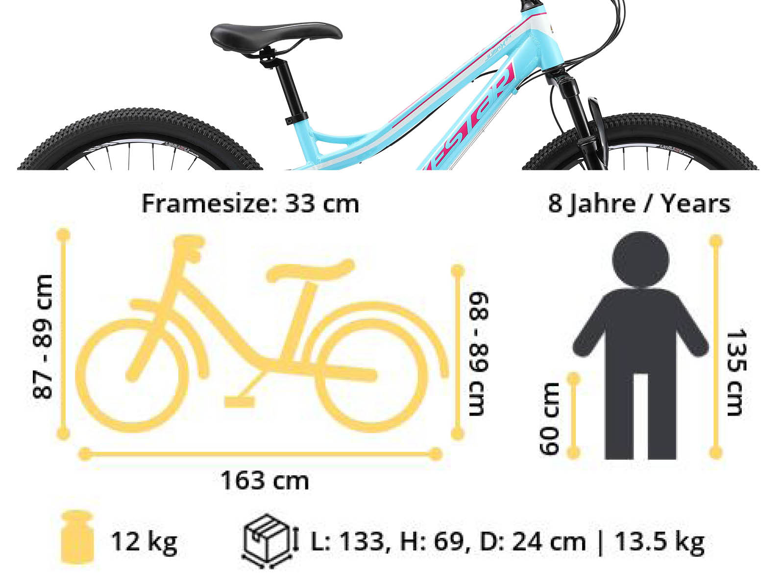 Bikestar hardtail MTB 21speed 24inch turquoise/wit - Afbeelding 6