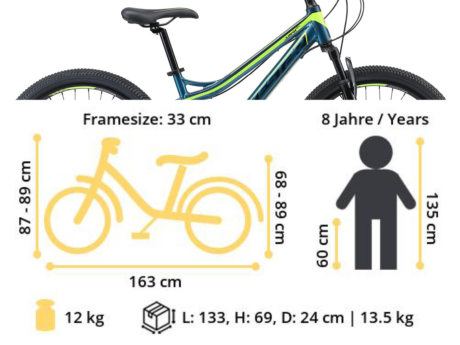 Bikestar hardtail MTB 21speed 24inch blauw/groen - Afbeelding 6