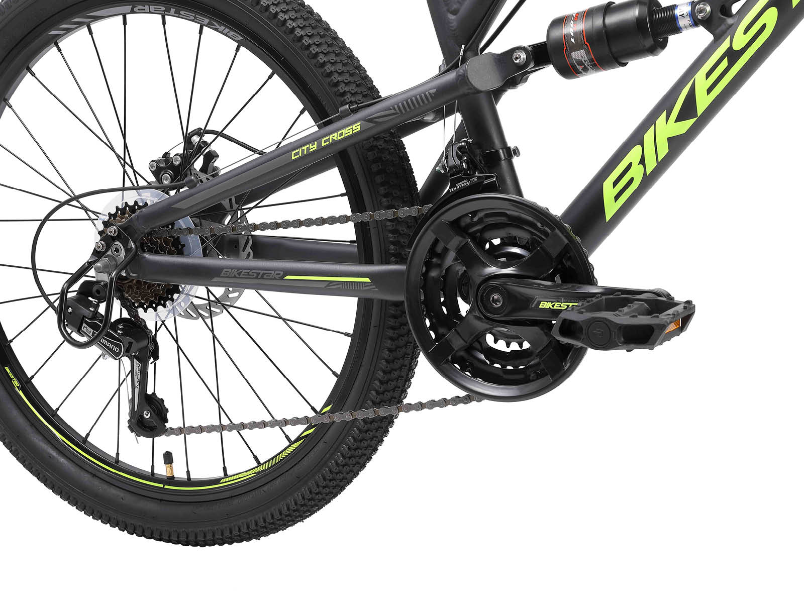 Bikestar MTB Fully alu 21speed 24inch zwart/groen - Afbeelding 5