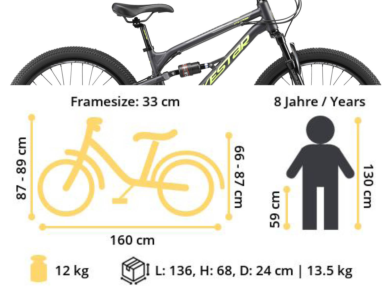 Bikestar MTB Fully alu 21speed 24inch zwart/groen - Afbeelding 6