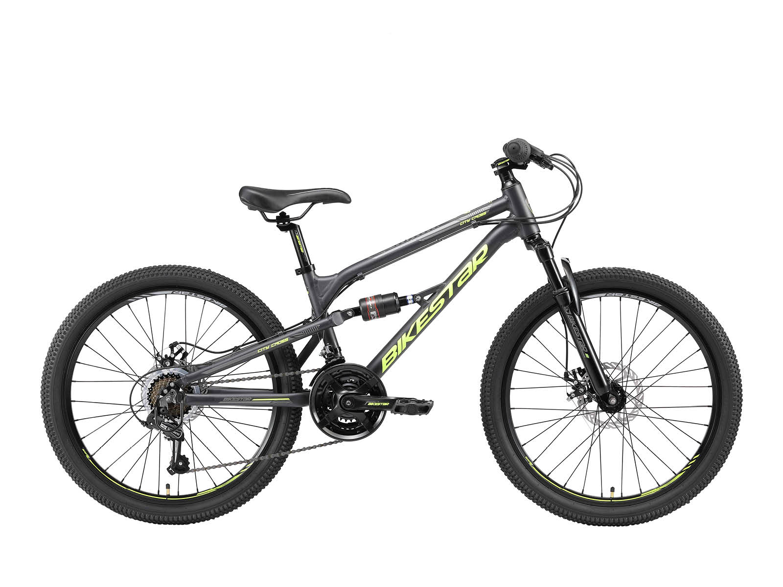 bikestar 24 inch MTB zwart/groen