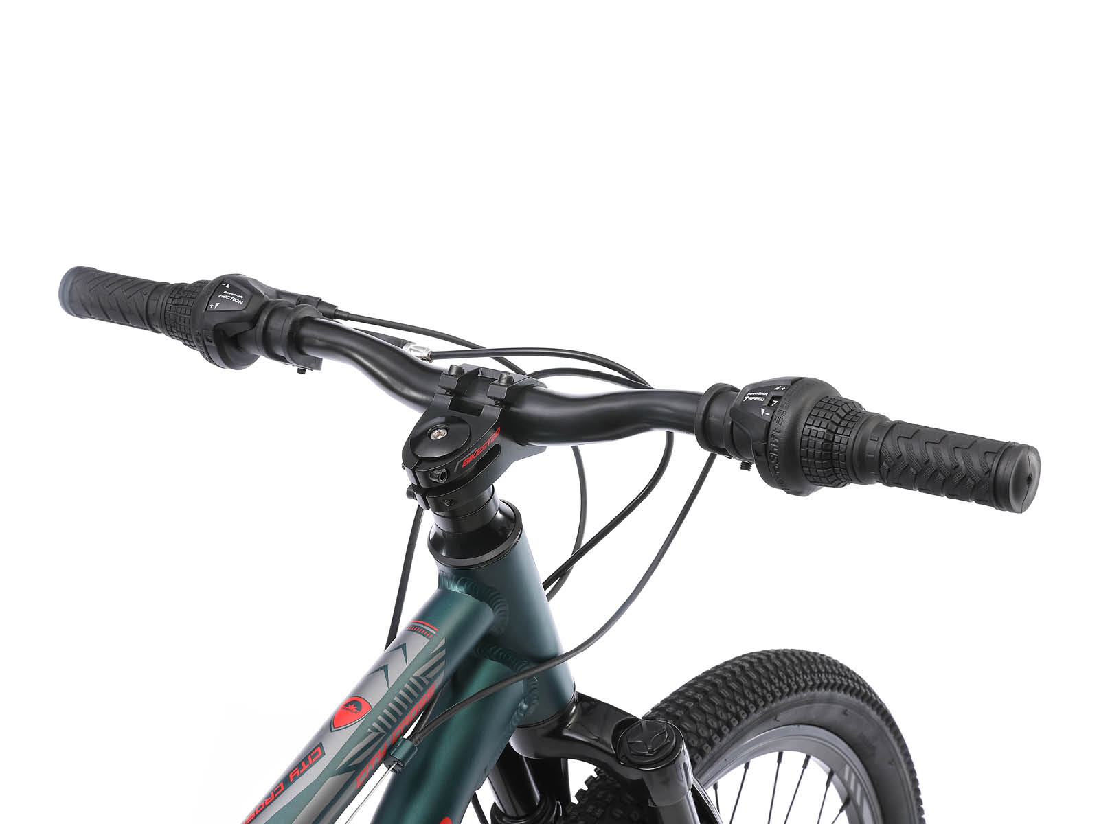 Bikestar MTB Fully alu 21speed 24inch groen/rood - Afbeelding 4