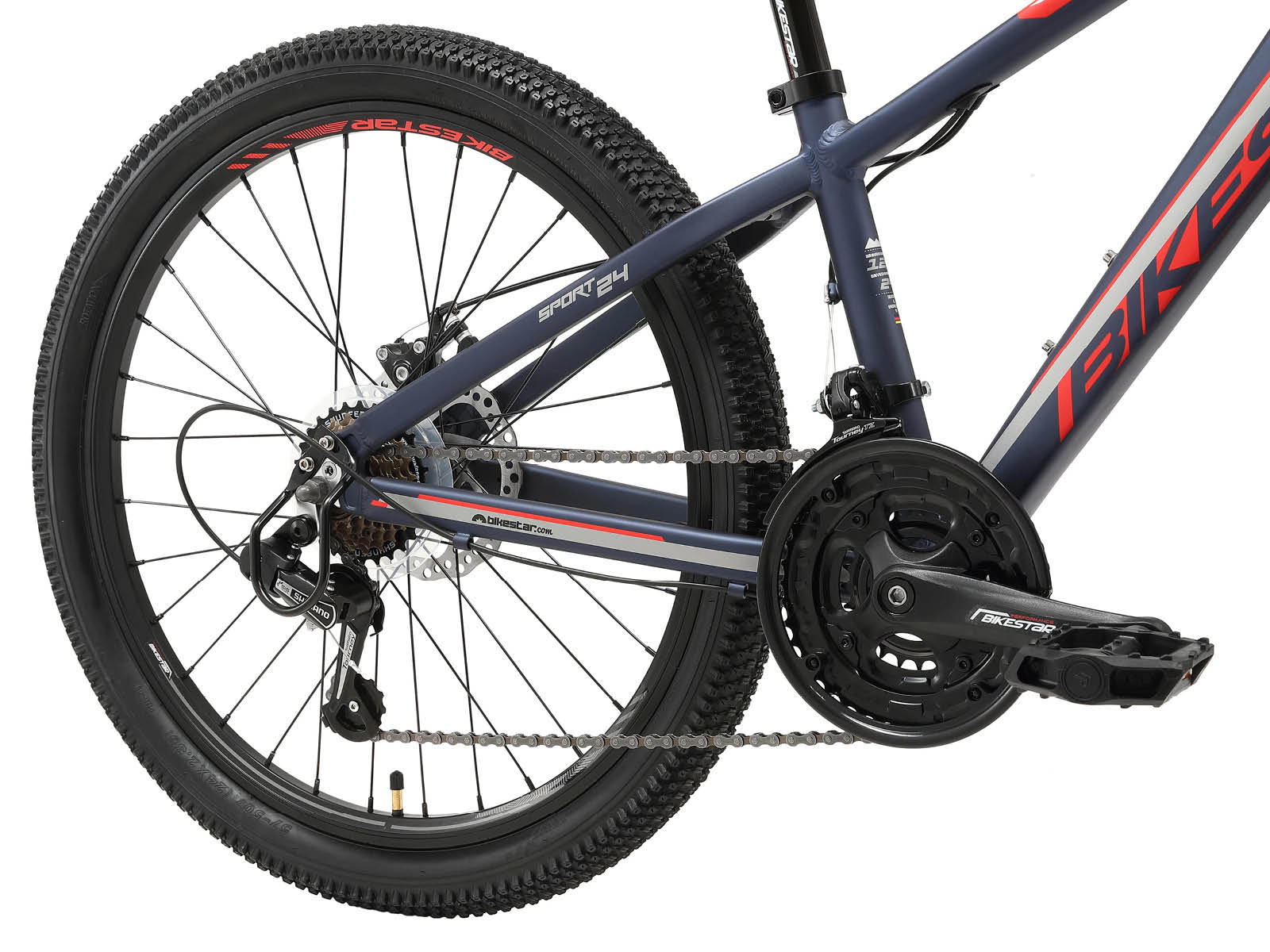 Bikestar MTB Sport 21speed 24inch blauw/rood - Afbeelding 4