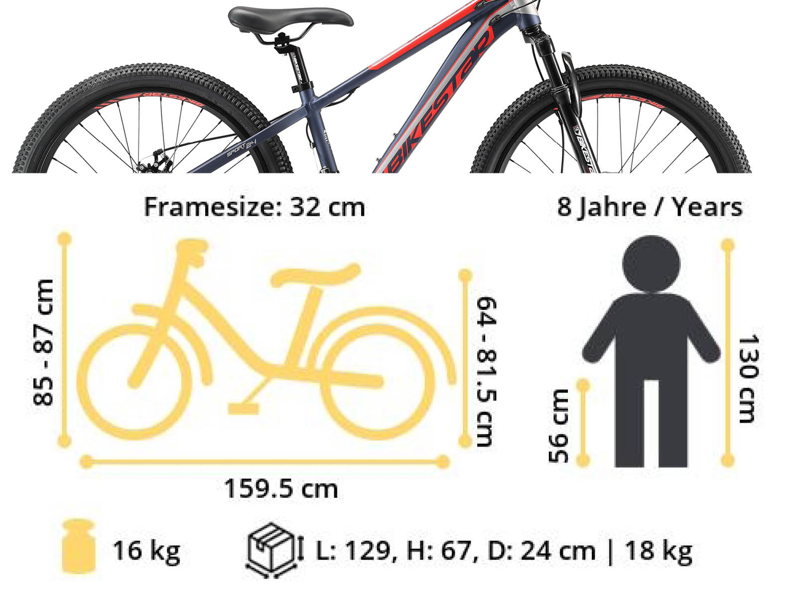 Bikestar MTB Sport 21speed 24inch blauw/rood - Afbeelding 6