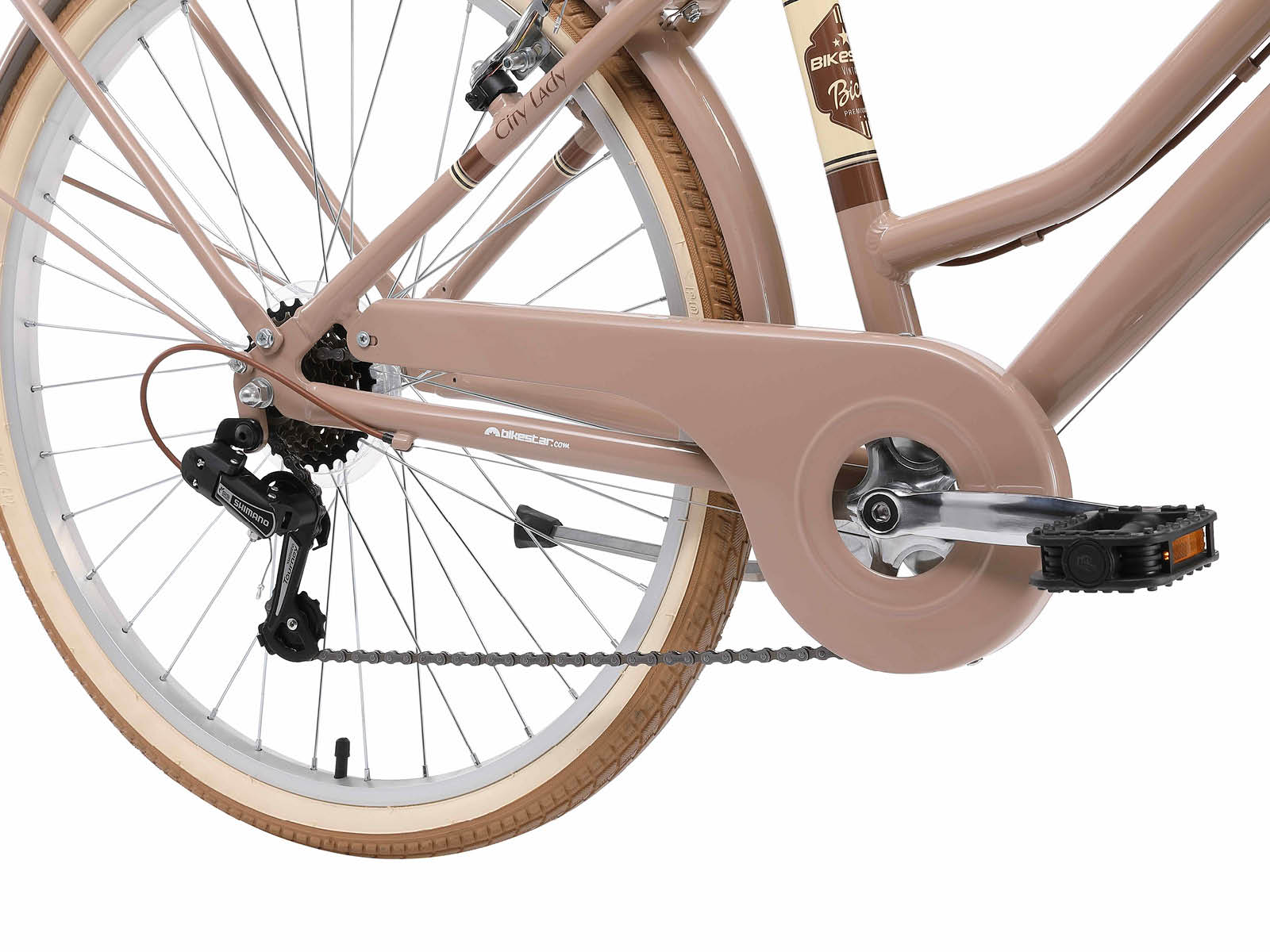 Bikestar, retro damesfiets, 26 inch, 7 sp derailleur, bruin - Afbeelding 7