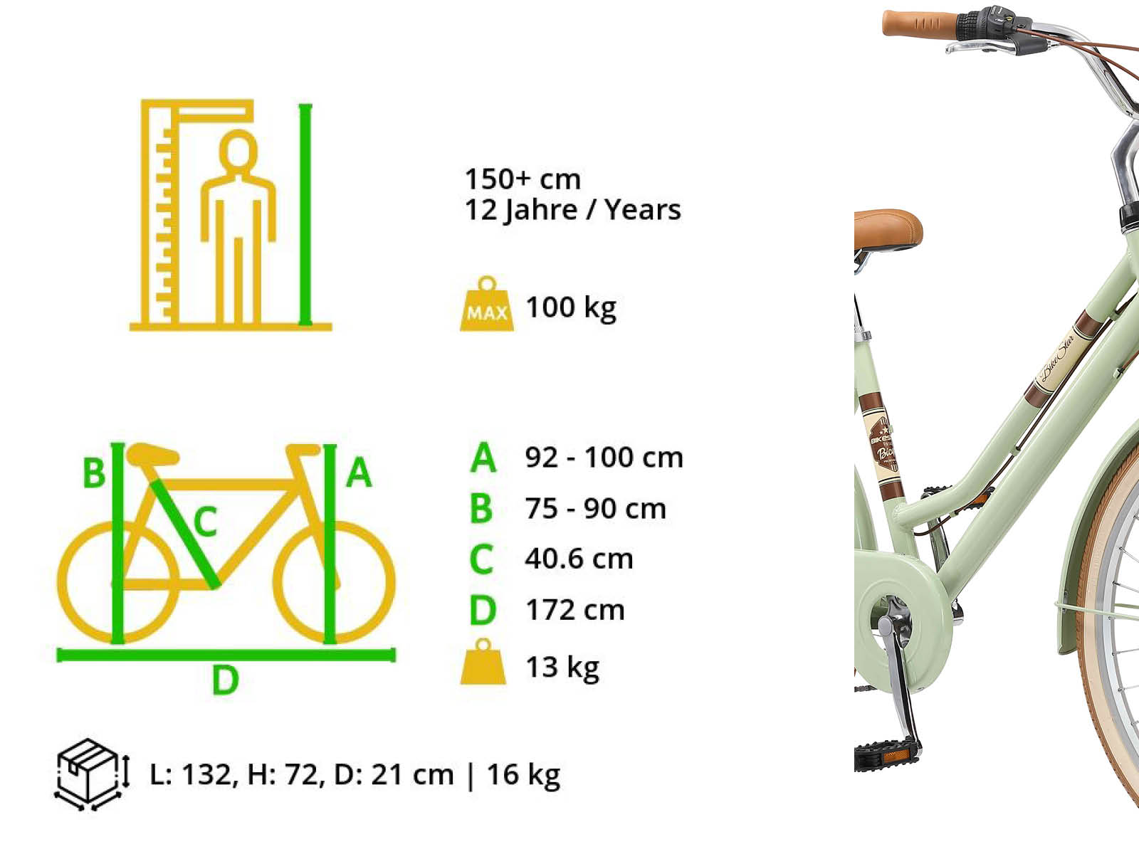 Bikestar, retro damesfiets, 26 inch, 7 sp derailleur, mint - Afbeelding 8